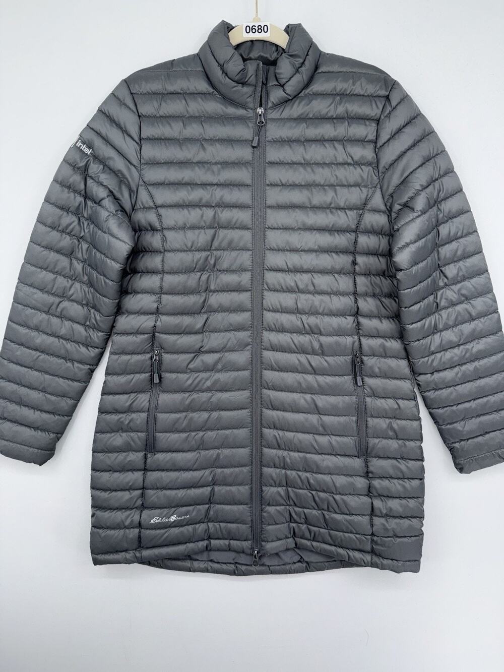 Eddie Bauer Women's Packable Quilted Full-Zip Puffer Jacket, Medium Grey